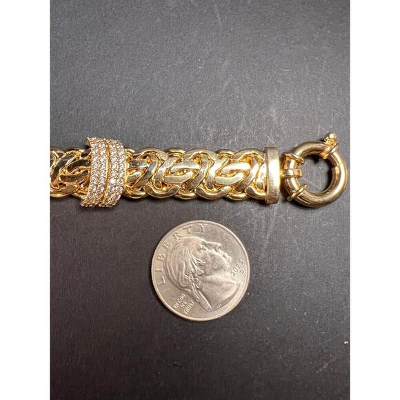 Moda Al Massimo White Cubic Zirconia Gold Over Bronze Designer Bracelet - Picture 8 of 16